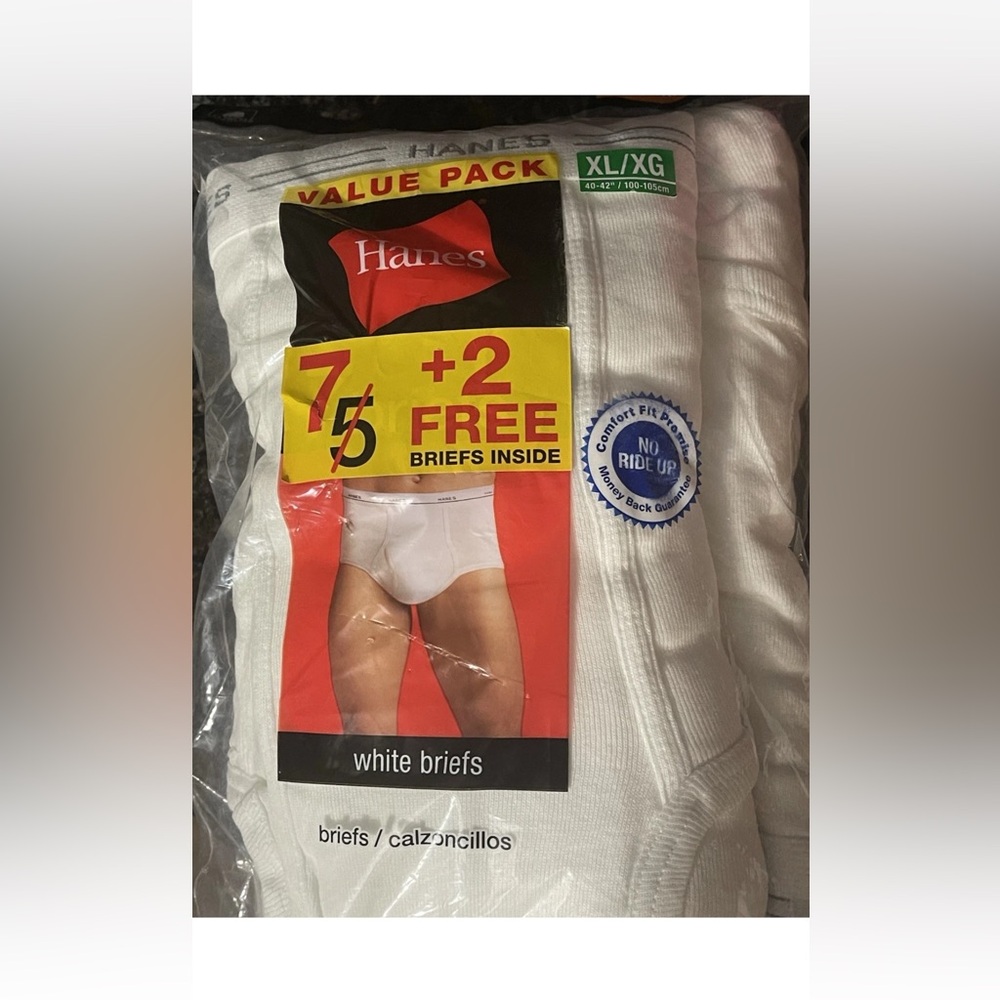 VTG. 2008 Hanes 7-Pk Men’s White No Ride Up Briefs Underwear  XL 40-42 retired